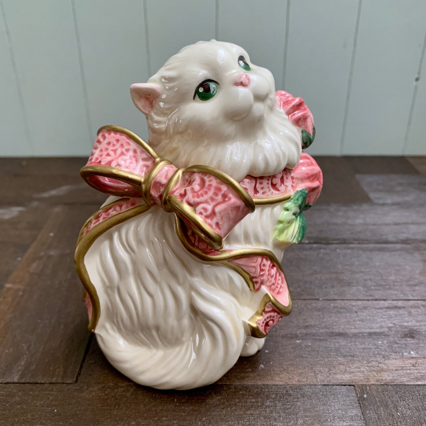 Fitz and Floyd ◇ Roses Persian Cat Creamer Sugar Set