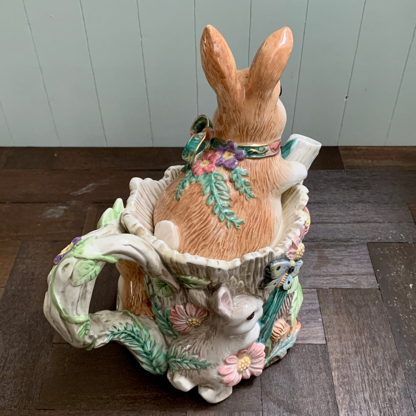Fitz and Floyd ◇ Spring Flower Rabbit Teapot