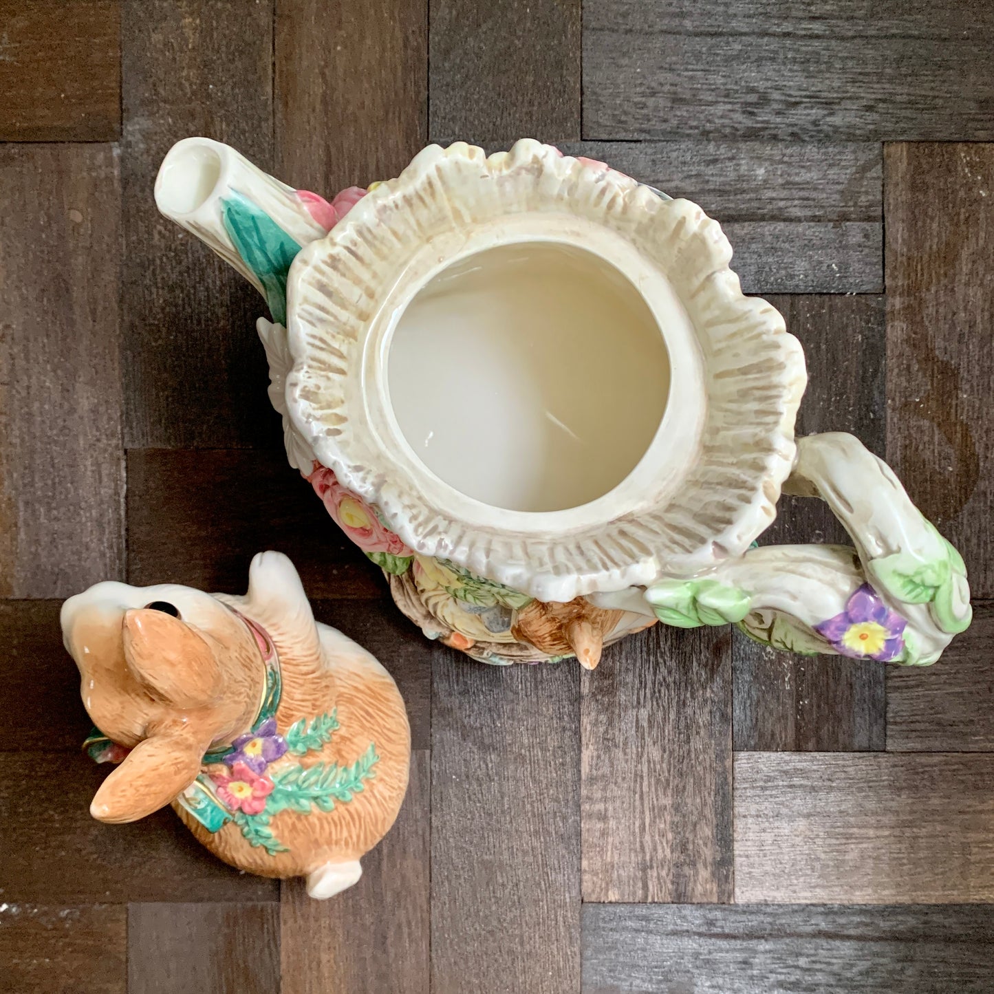 Fitz and Floyd ◇ Spring Flower Rabbit Teapot