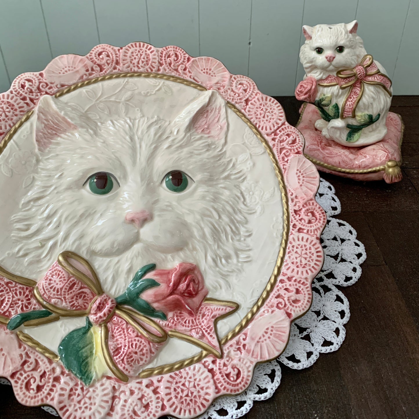 Fitz and Floyd ◇ Kittens & Roses Plate