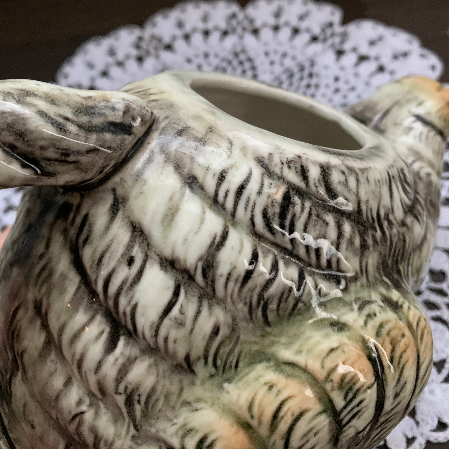 Made in Japan ◇ Brown long-haired cat teapot