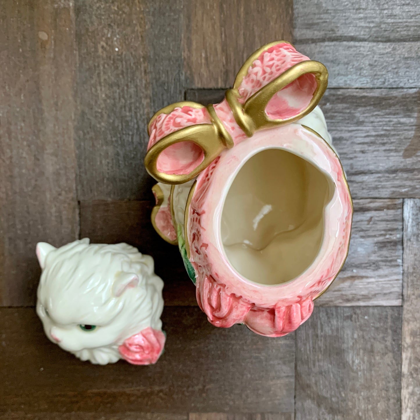 Fitz and Floyd ◇ Roses Persian Cat Creamer Sugar Set