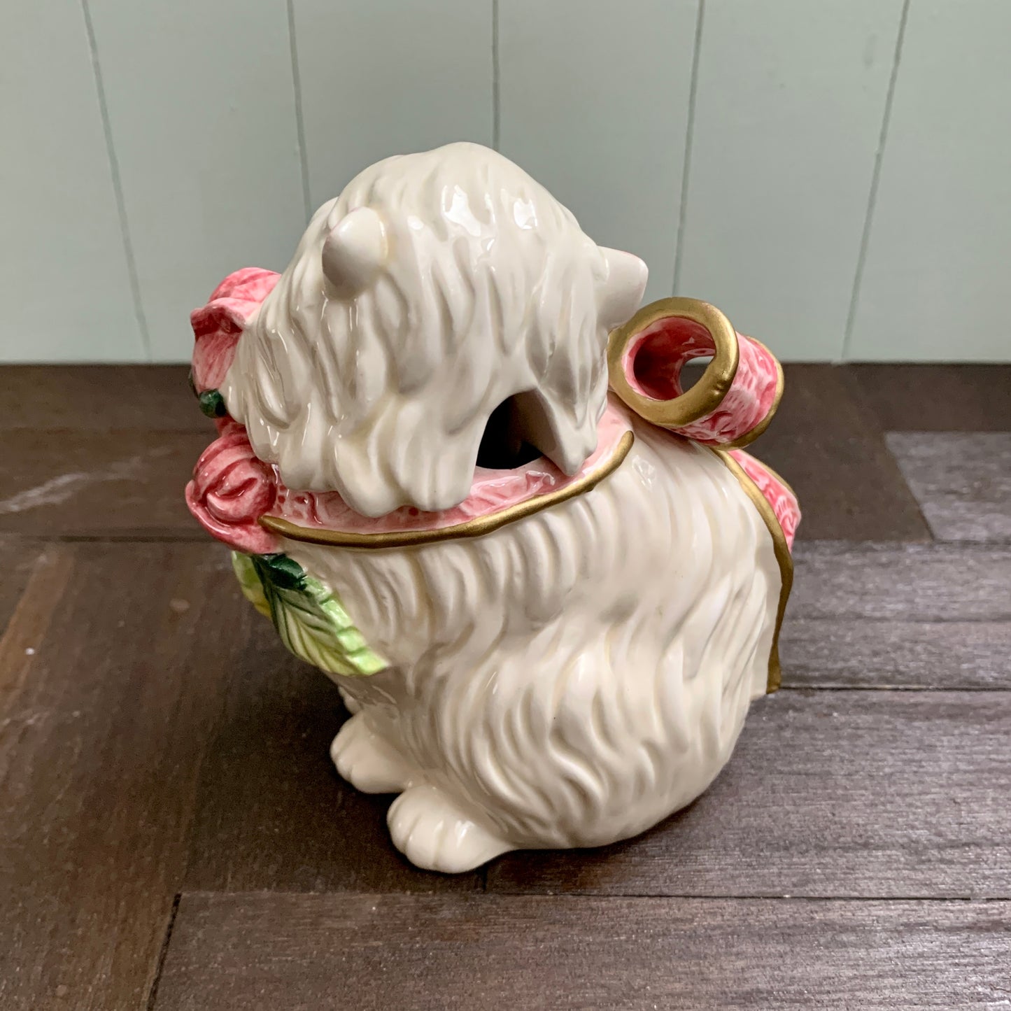 Fitz and Floyd ◇ Roses Persian Cat Creamer Sugar Set