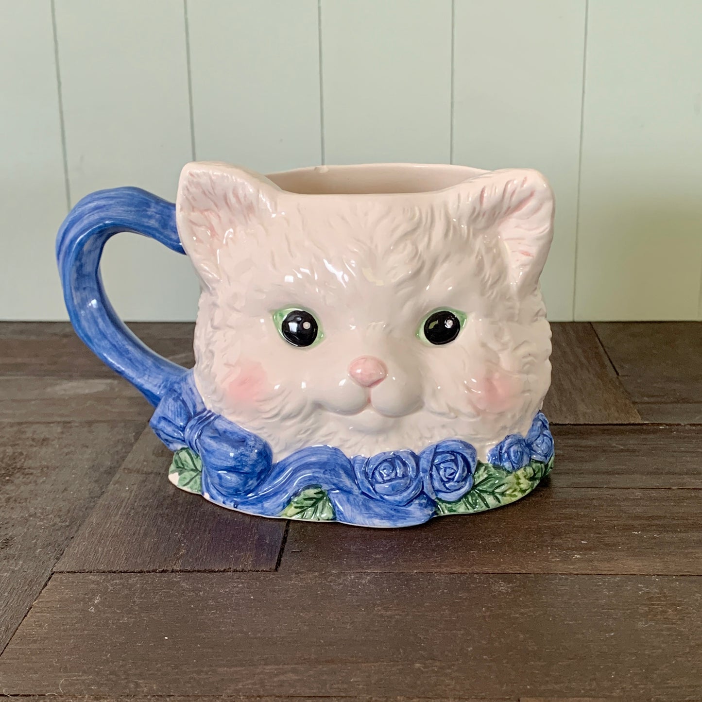 AVON ◇ Blue rose cat mug ①