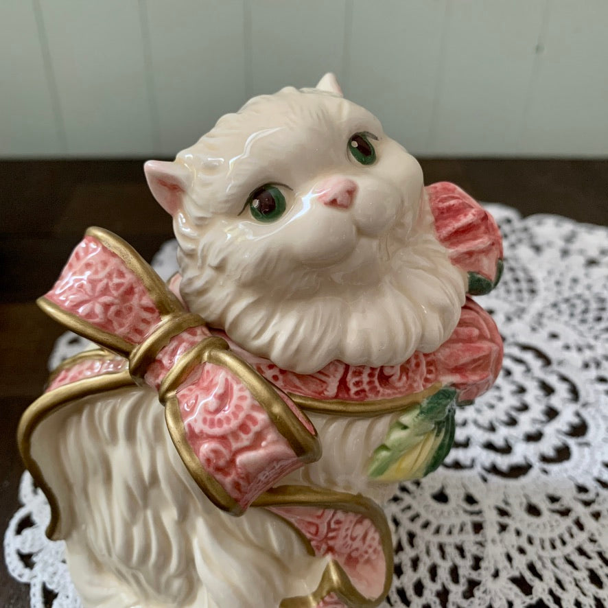 Fitz and Floyd ◇ Kittens & Roses Creamer Sugar Set