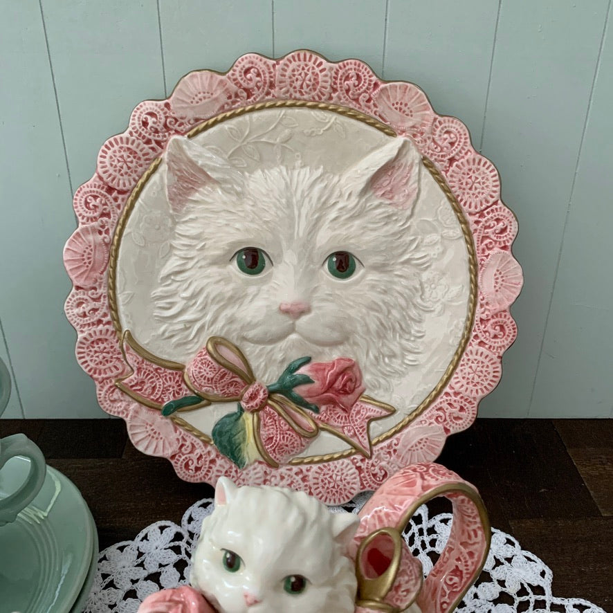 Fitz and Floyd ◇ Kittens & Roses Plate