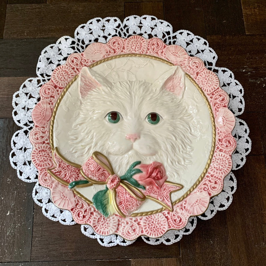 Fitz and Floyd ◇ Kittens & Roses Plate