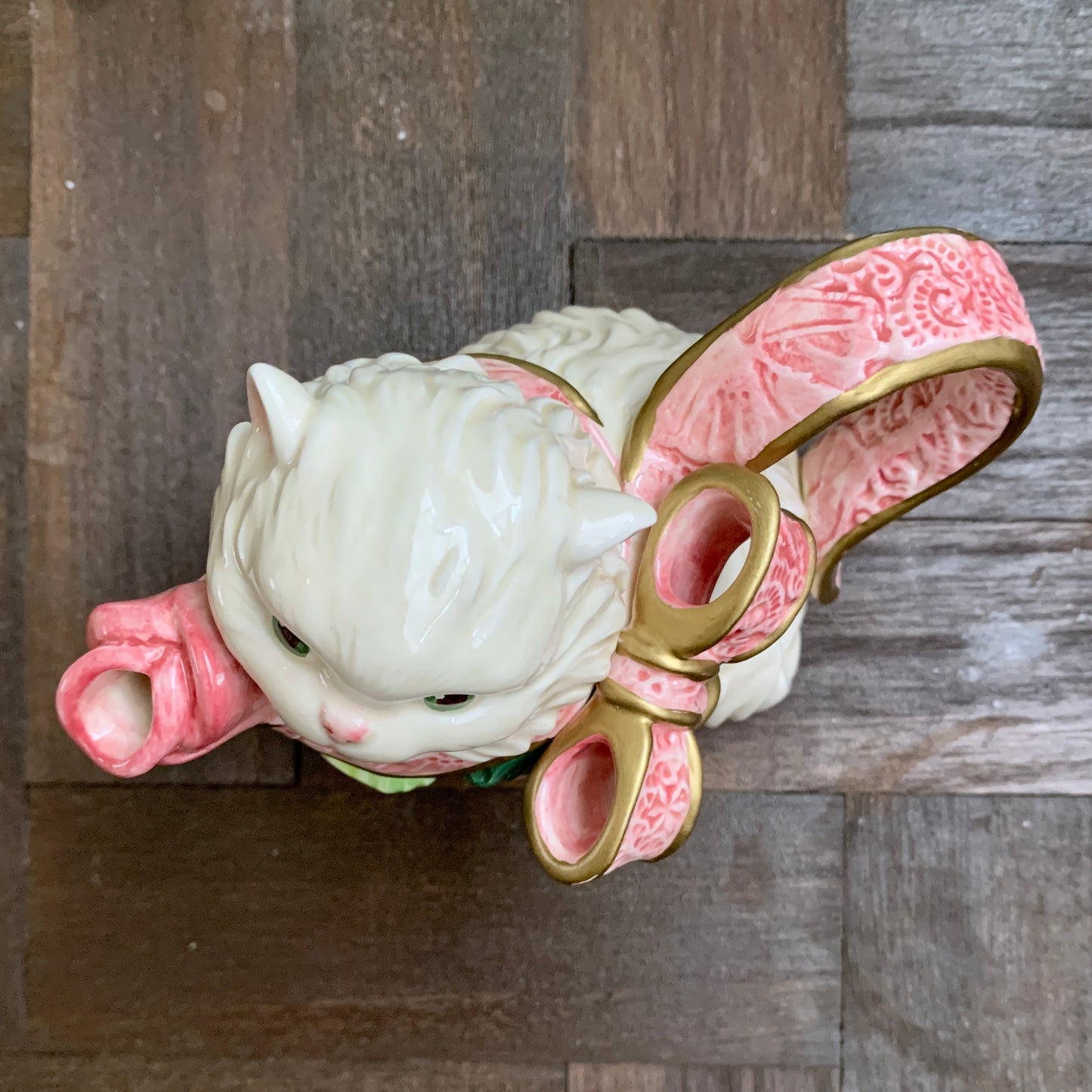 Fitz and Floyd ◇ Roses Persian Cat Creamer Sugar Set