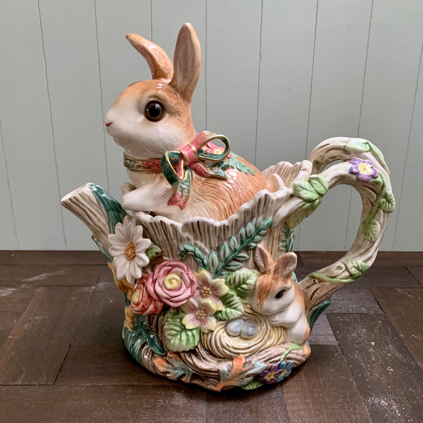Fitz and Floyd ◇ Spring Flower Rabbit Teapot