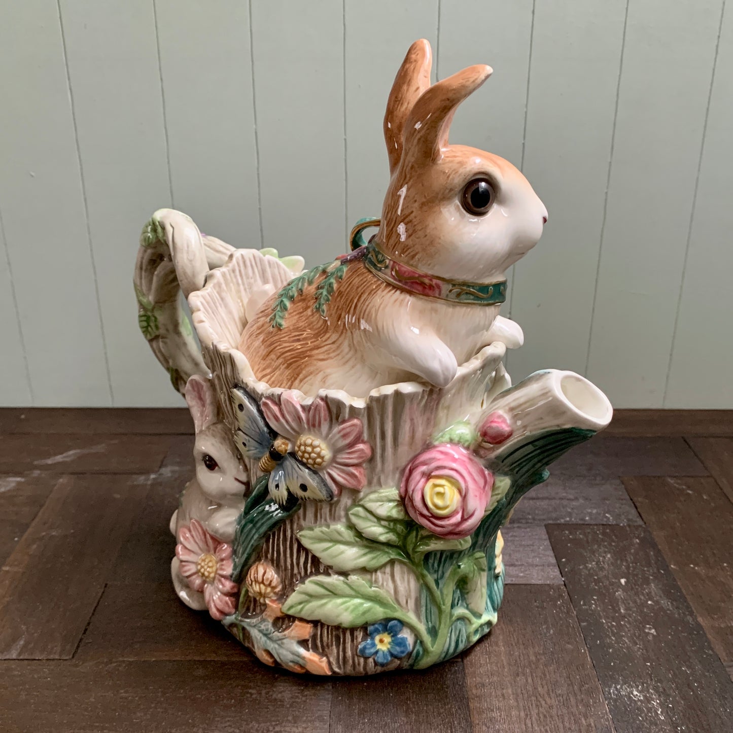 Fitz and Floyd ◇ Spring Flower Rabbit Teapot