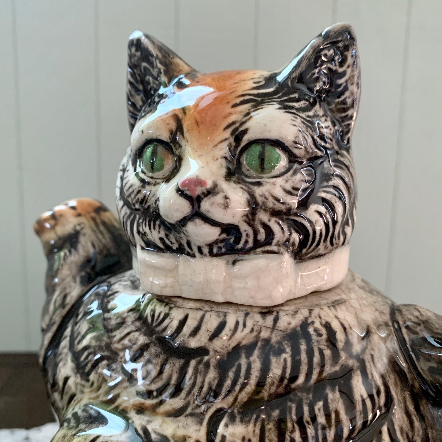 Made in Japan ◇ Brown long-haired cat teapot