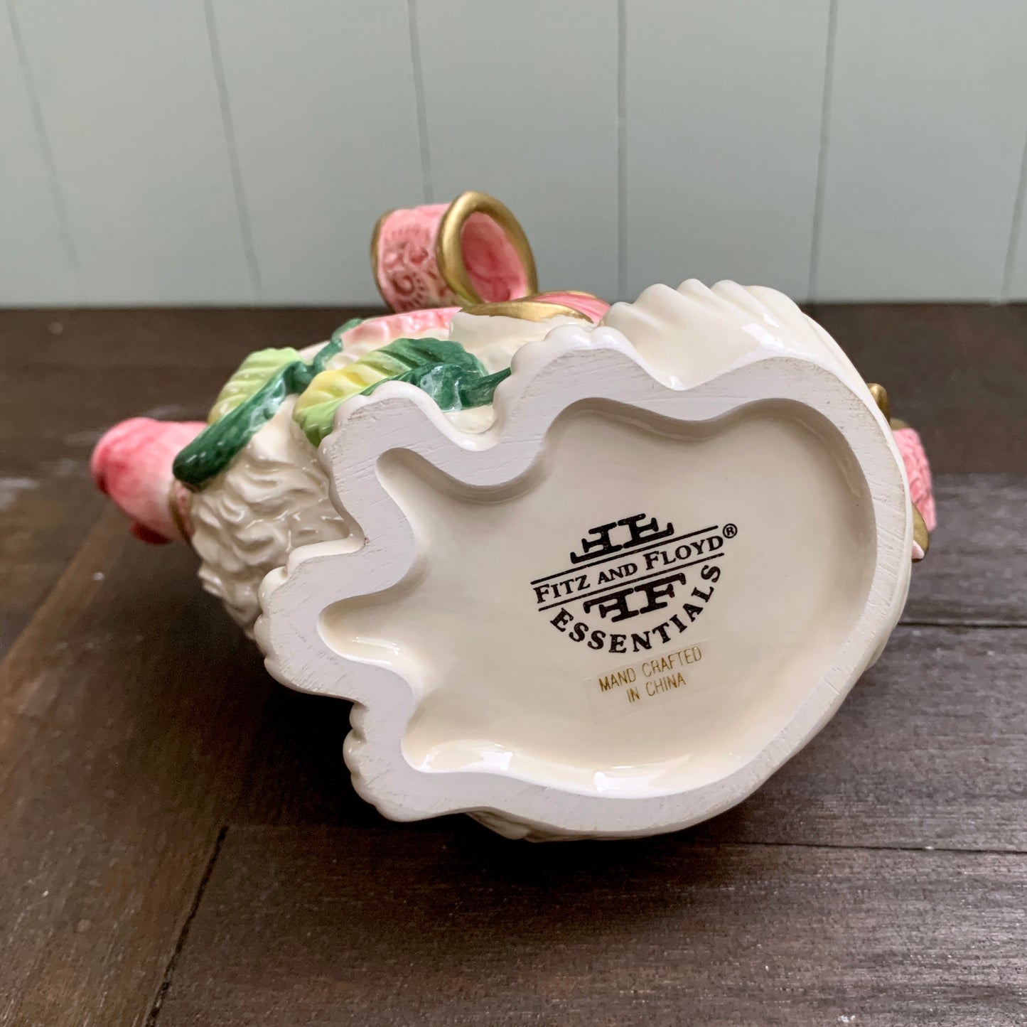 Fitz and Floyd ◇ Roses Persian Cat Creamer Sugar Set