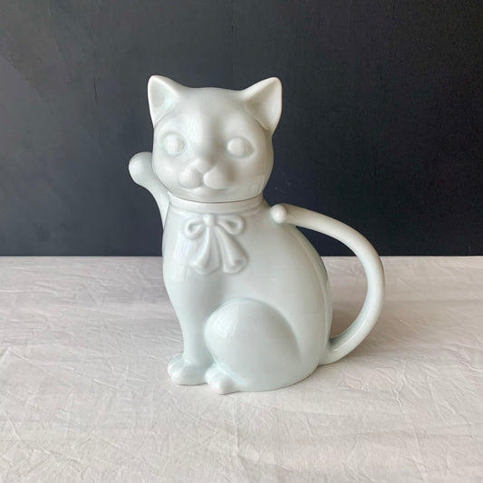 Takahashi San francisco ◇ White blue cat teapot no.1