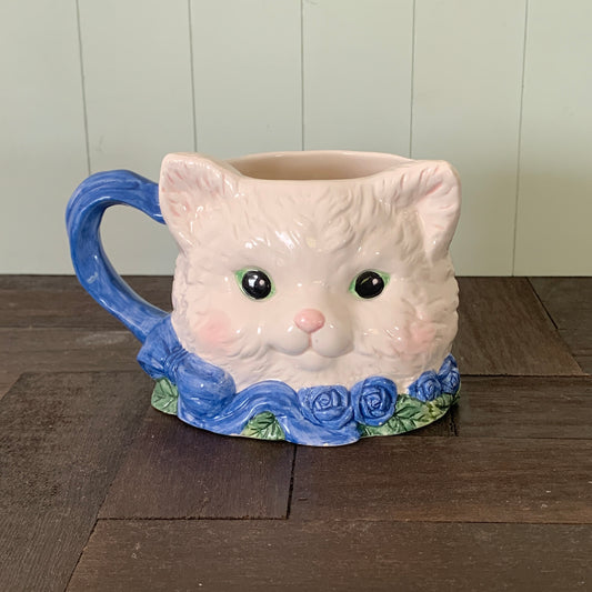 AVON ◇ Blue rose cat mug ②