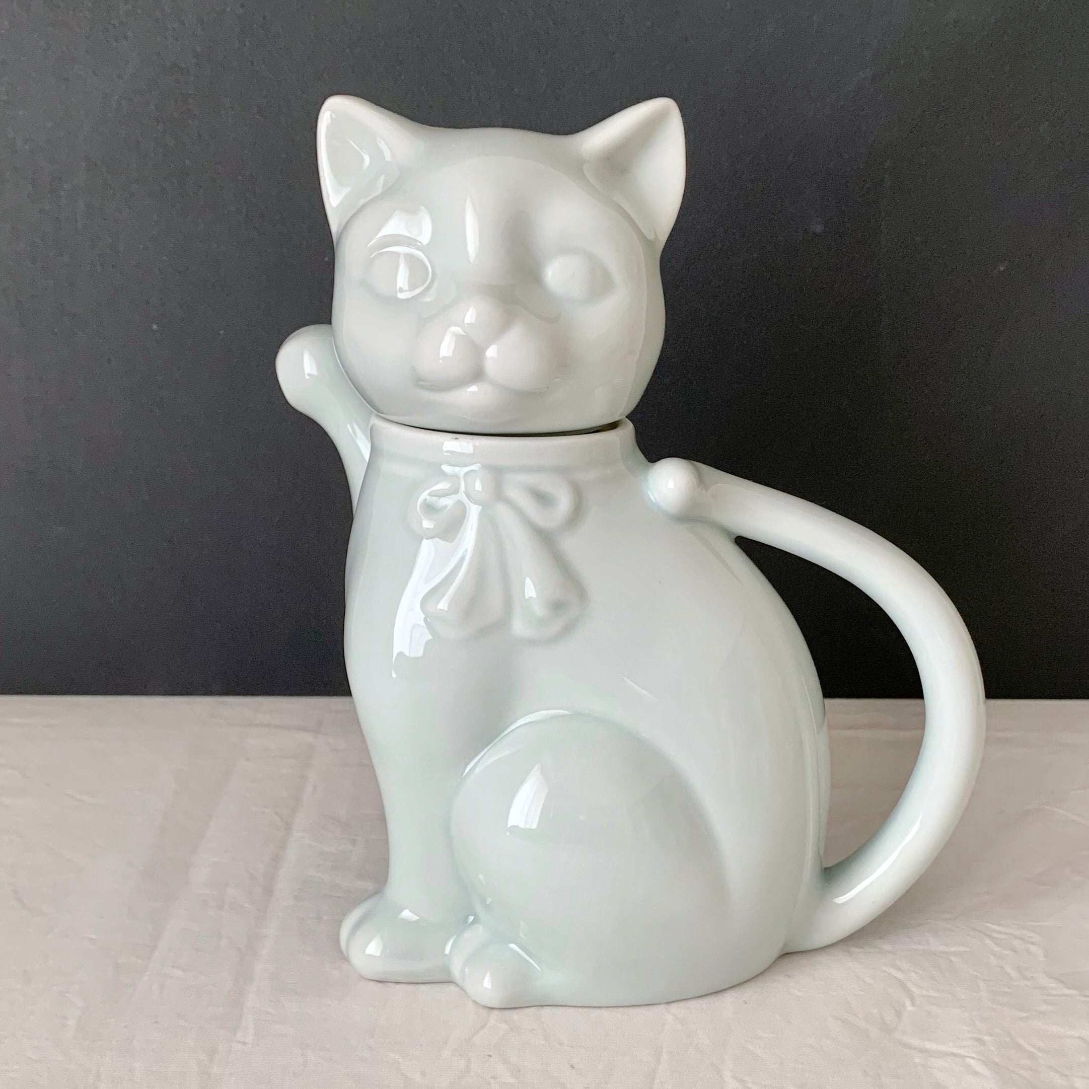 新しく着き ケルビン・チェン - 猫柄ミニチュア・ティーポット 美術品