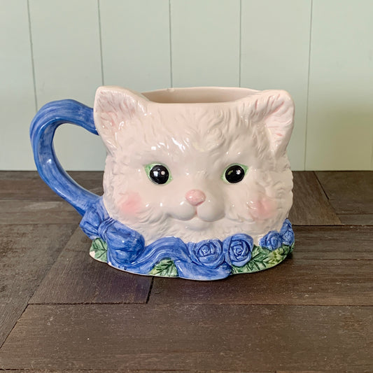 AVON ◇ Blue rose cat mug ①