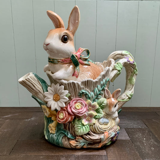 Fitz and Floyd ◇ Spring Flower Rabbit Teapot